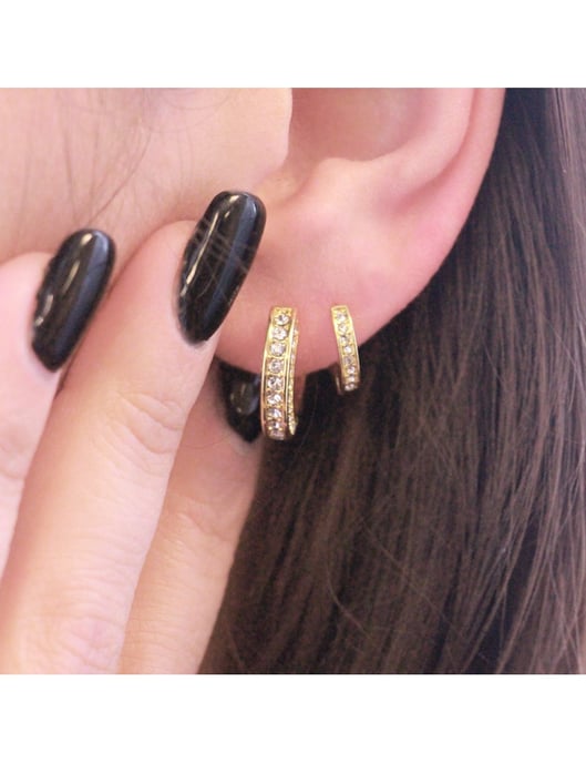 Circle Hoop Earrings - Oostenrijks kristal - Image 2