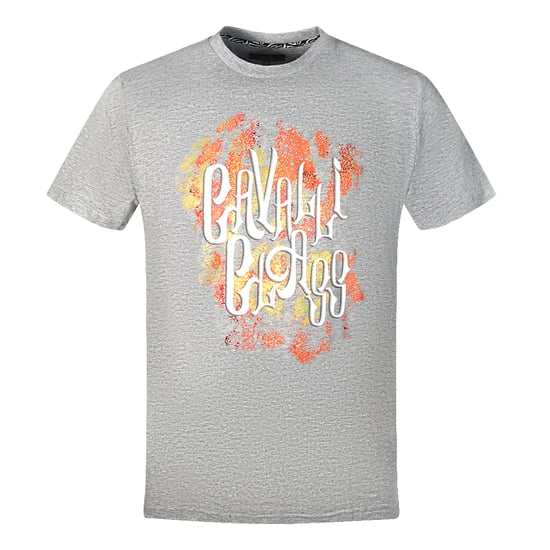Cavalli Class Gedurfde Logo Grijze T-Shirt - Image 1