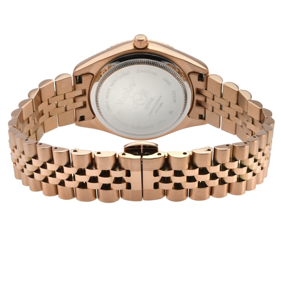 GV2 Naples 12401 Brown Dial Rose Gold Swiss Quartz Diamond Watch