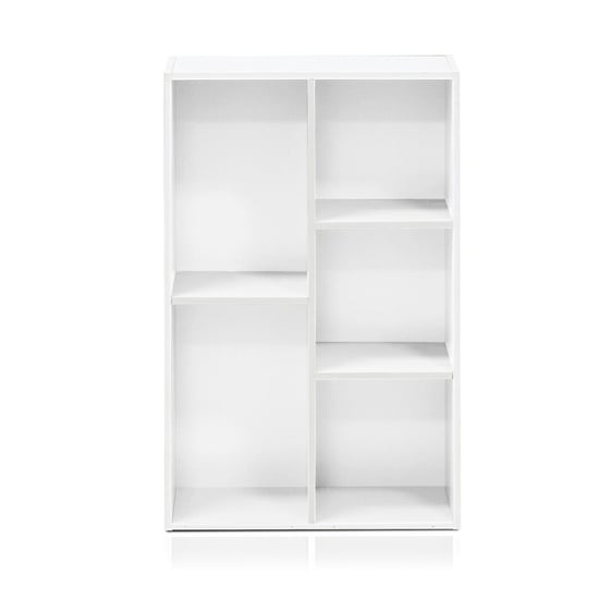 Furinno 5-Cube Open Shelf, White Furniture Living Room Bedroom Cabinet