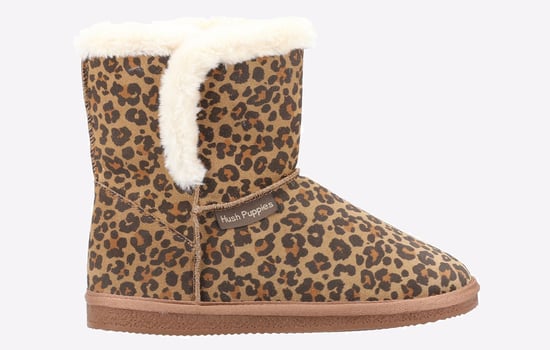 Hush Puppies Ashleigh Dames Pantoffels Met Luipaardprint Van Imitatiebont - Image 1