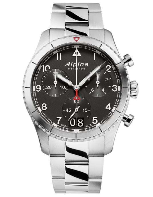 Alpina Startimer Piloot Heren Zilveren Horloge AL-372BW4S26B - Image 1