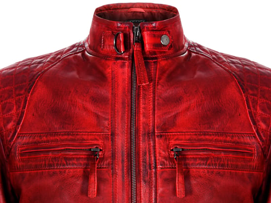 Leather Rock Racing Quilted Biker Jacket