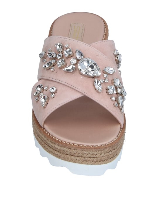 Sebastian Light Pink Embellished Leather Sandals