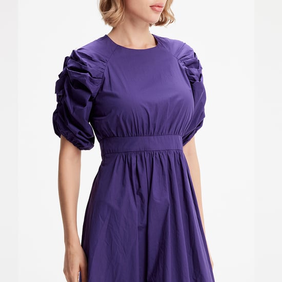 Trapeze Dress With Puffed Sleeves