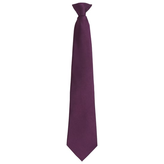 Premier Unisex volwassen kleuren modieuze effen Clip-On stropdas (Paars) - Image 1
