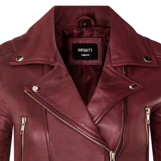 Ladies Brando Short Leather Jacket-Longtown