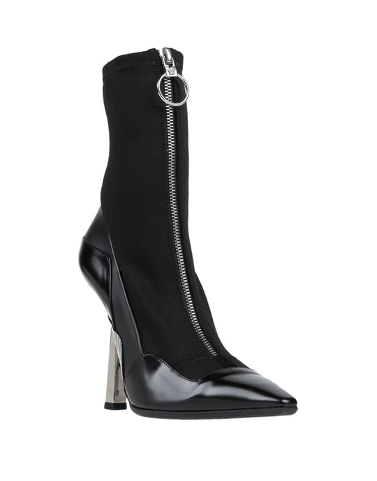 Versace Black Calf Leather Ankle Boots