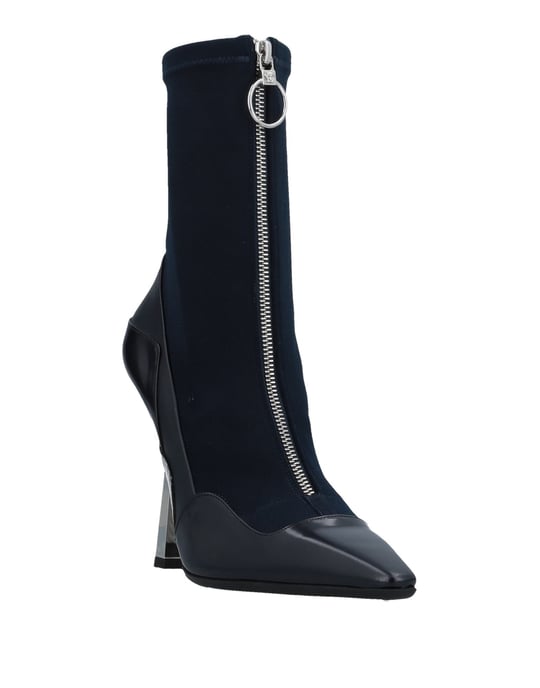 Versace Dark Blue Calf Leather Ankle Boots