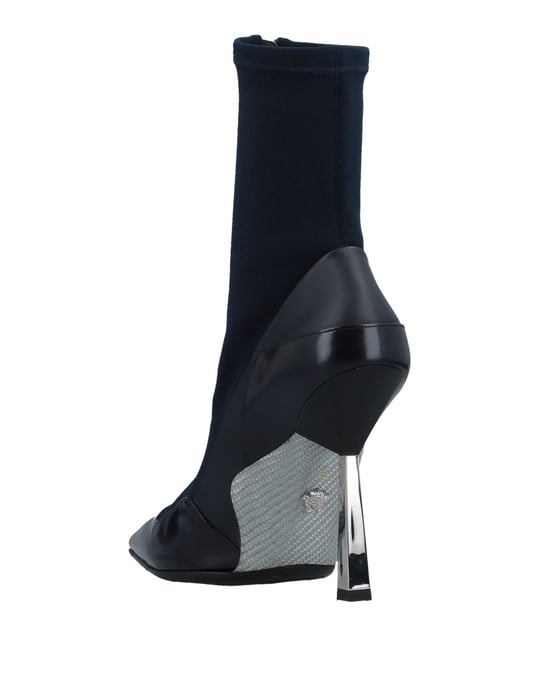 Versace Dark Blue Calf Leather Ankle Boots