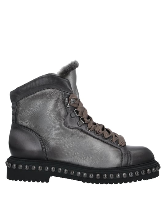 Santoni Lead Leather Ankle Boots