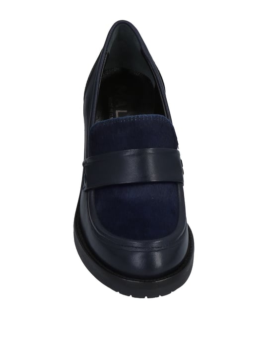 Mally Blue Leather Heeled Loafers