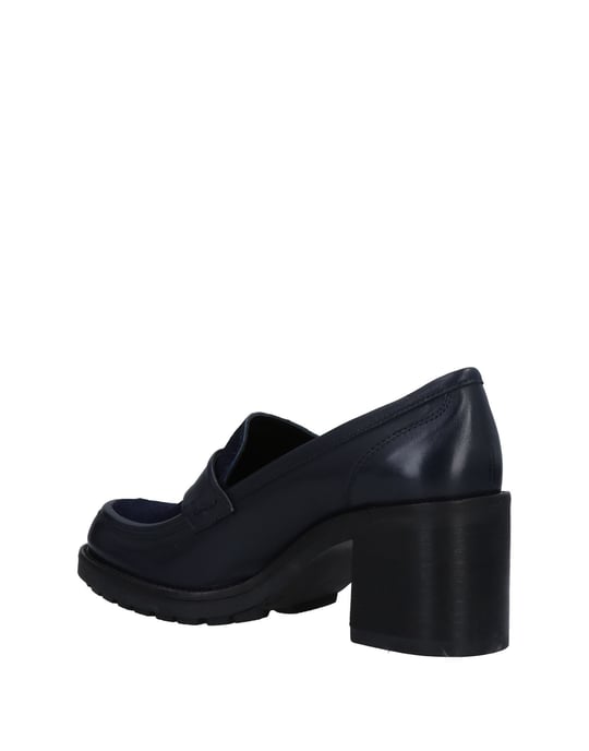 Mally Blue Leather Heeled Loafers