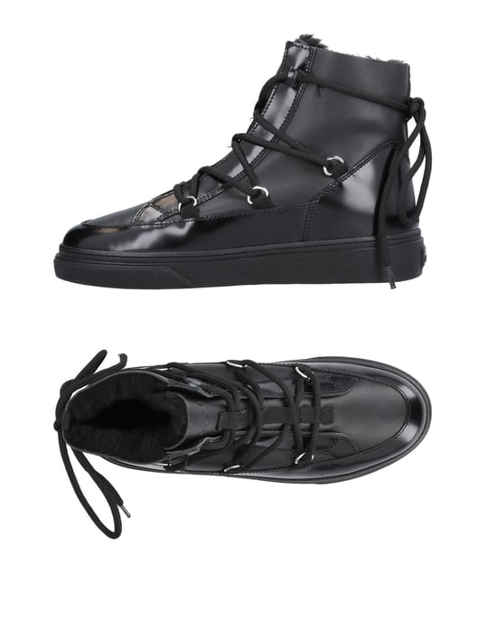 Hogan Black Leather Lace Up Boots