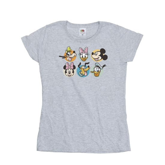 Disney Womens/Ladies Mickey Mouse And Friends Faces Cotton T-Shirt (Sports Grey)