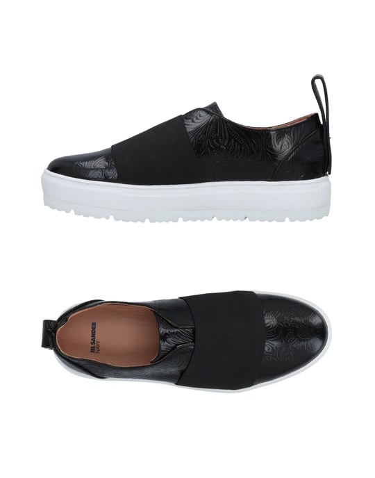 Jil Sander Navy Black Calf Leather Slip Ons