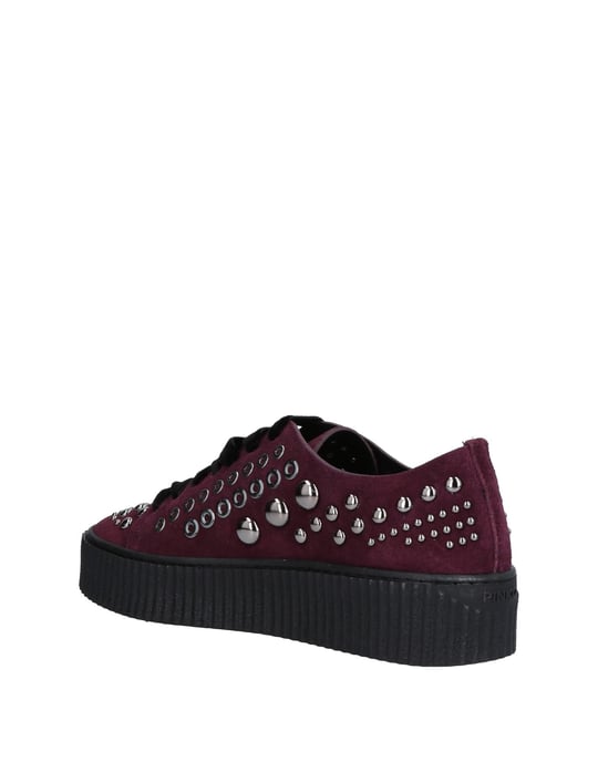 Pinko Deep Purple Leather Studded Sneakers