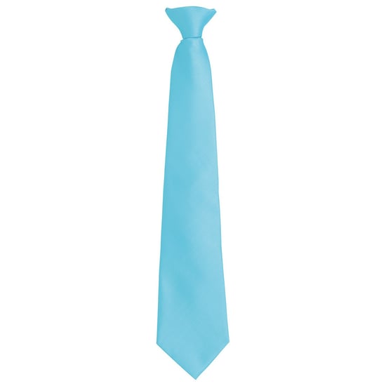 Premier Unisex volwassen kleuren modieuze effen Clip-On stropdas (Turquoise) - Image 1