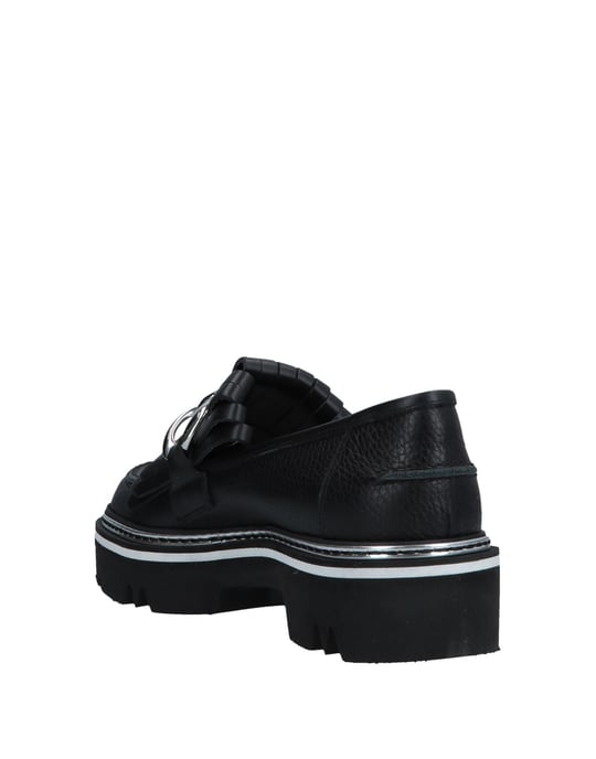 Pollini Black Calf Leather Loafers