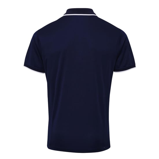 Premier Herencontrast Coolchecker Polo Shirt (Marine / Wit) - Image 2