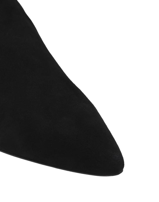 Halston Black Leather Ankle Boots