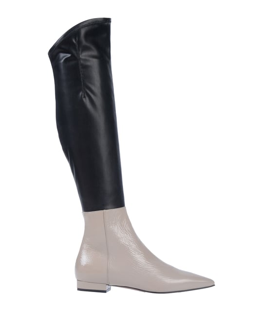 L' Autre Chose Dove Grey Colourblock Leather Boots