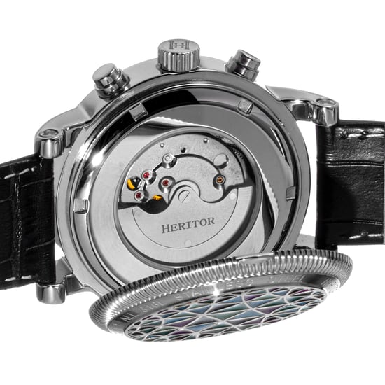 Heritor Automatic Legacy Leather-Band Watch w/Day/Date