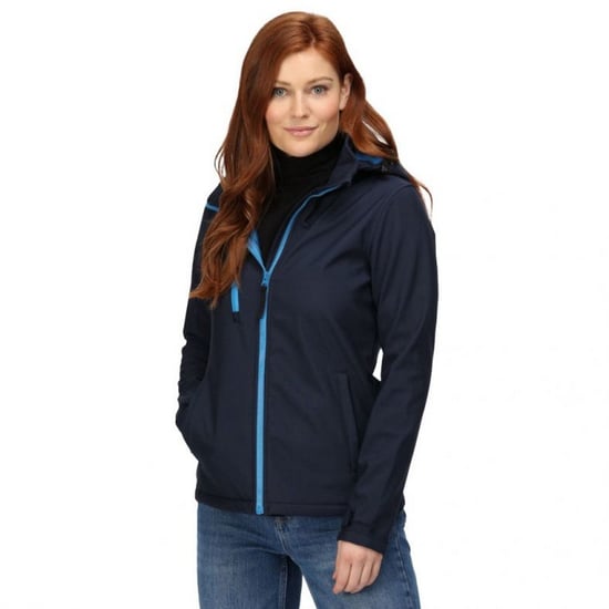 Regatta Womens/Ladies Venturer Hooded Soft Shell Jacket (Navy/French Blue)