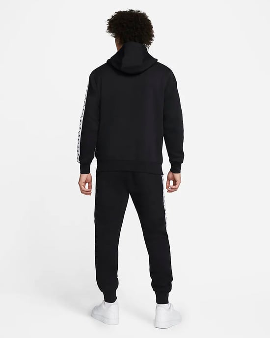Nike Sportswear Sport Essential Men's Fleece Hooded Tracksuit Black/White