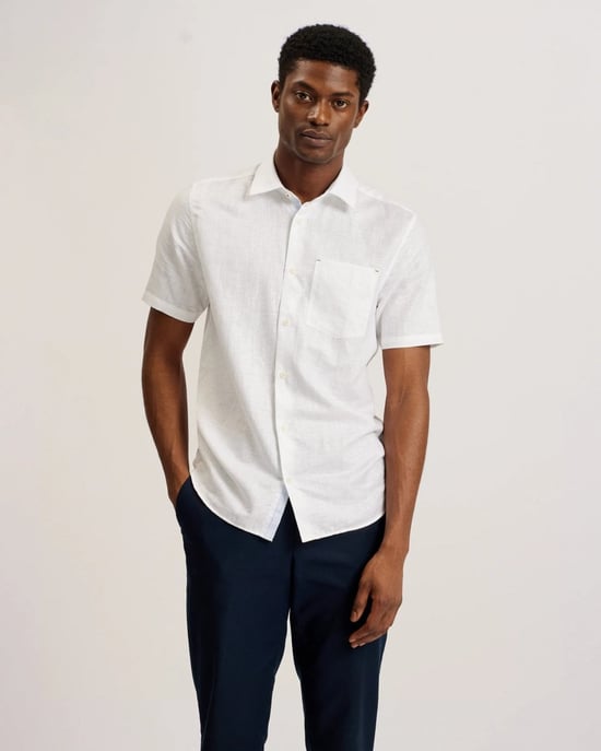 Ted Baker Palomas Heren Korte Mouwen Linnen Shirt - Image 1