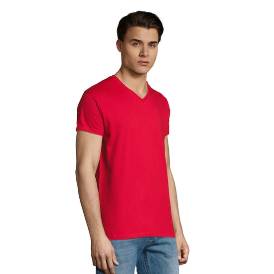 SOLS Heren Imperial V Hals T-shirt (Rood) - Image 4