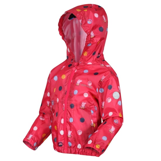 Regatta Kinder/Kinderen Peppa Pig Polka Dot Waterdichte Jas met Kap (Blush Rood) - Image 4
