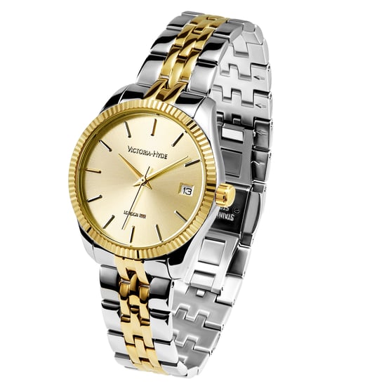 Victoria Hyde, horloge, goud-zilver, gouden wijzerplaat, kalenderfunctie - Image 1