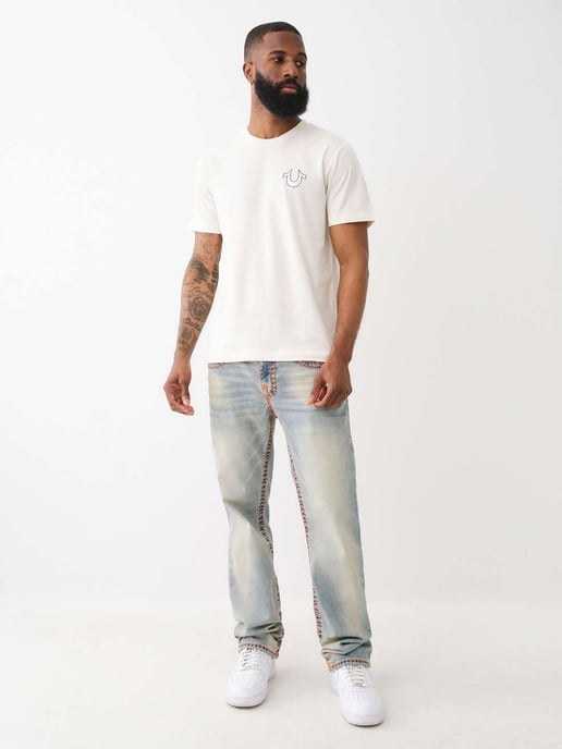 Short Sleeve Vintage Flock Tee in White