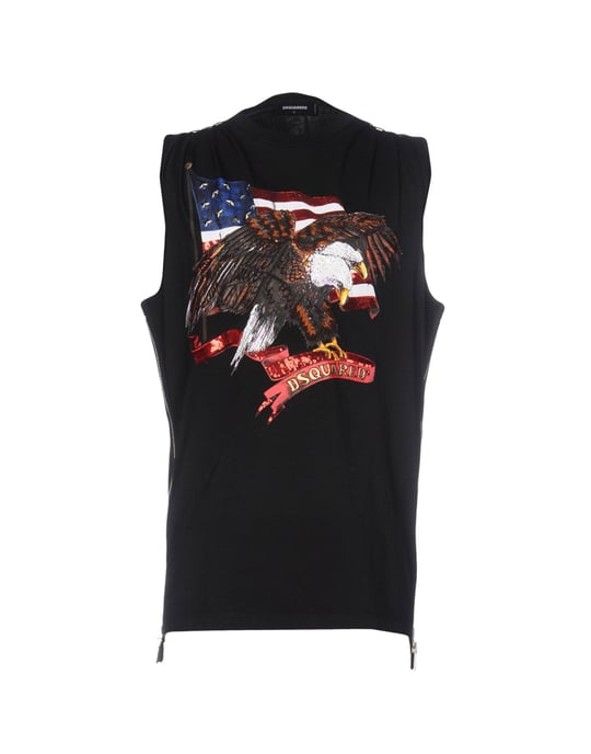 Dsquared2 Black Print Cotton Tank