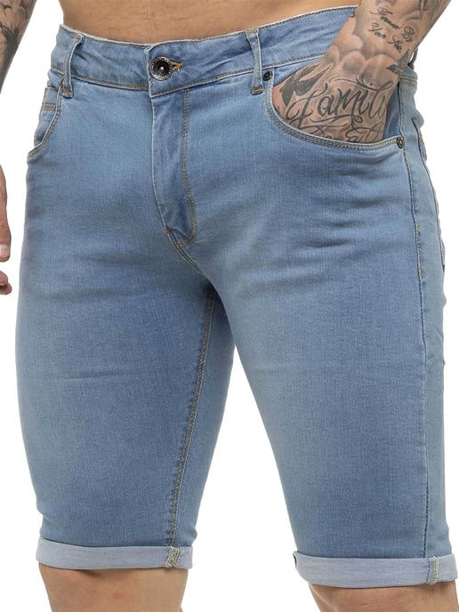 Kruze van Enzo | Heren Skinny Fit Denim Shorts - Image 2