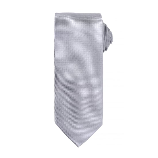 Premier Heren Micro Wafel Formele Work Tie (Zilver) - Image 1
