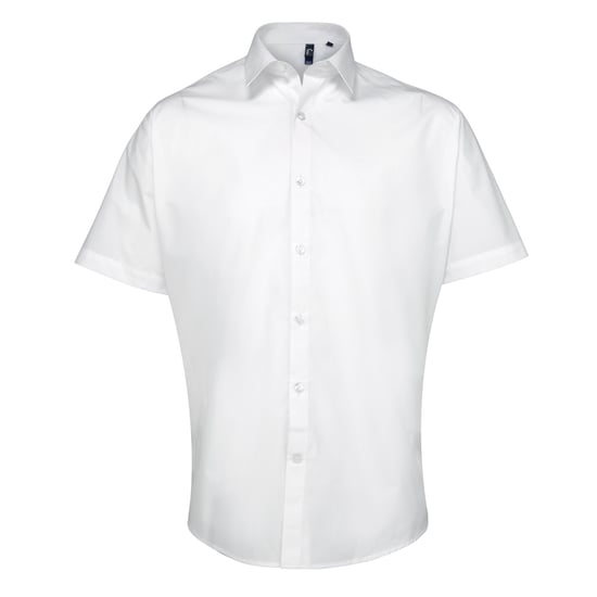 Premier Heren Supreme Heavy Poplin Short Sleeve Work Shirt (Wit) - Image 1