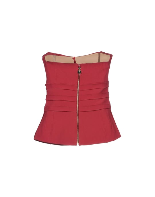 Elisabetta Franchi Garnet Crepe Strapless Top