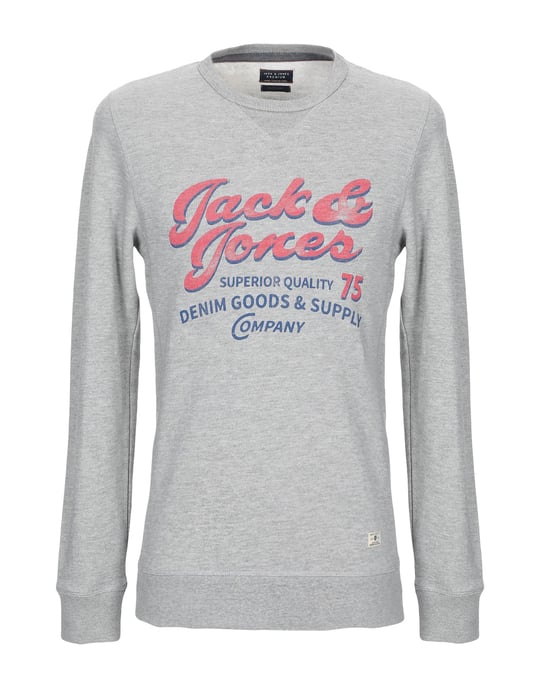 Jack & Jones Premium Grey Cotton Logo Sweatshirt