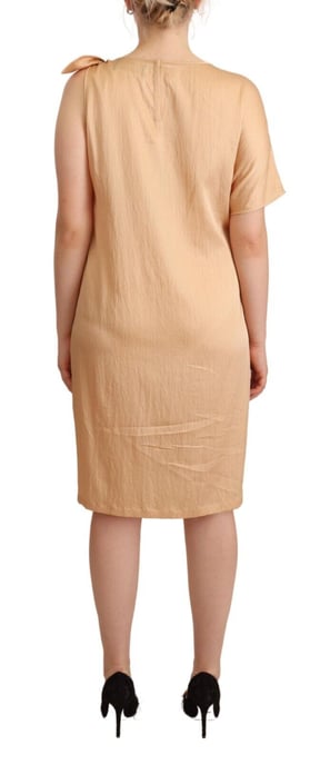 Moschino damesjurk met één mouw en knielengte in beige - Image 3