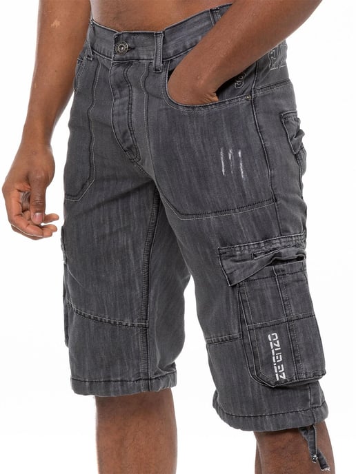 Enzo Heren Cargo Combat Denim Short - Image 1