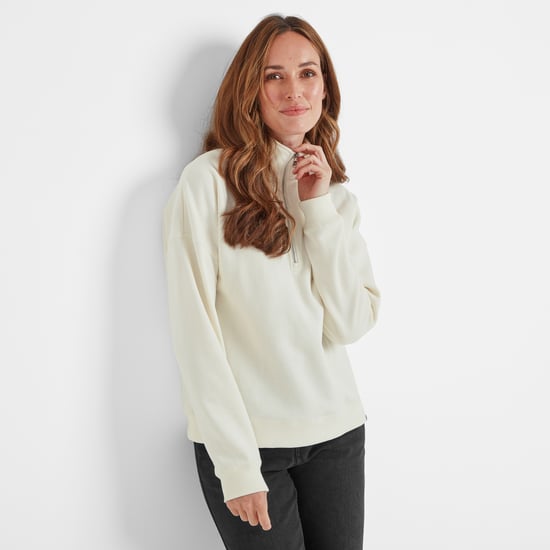 Caldene Womens Quarter Zip Sweat Vanilla