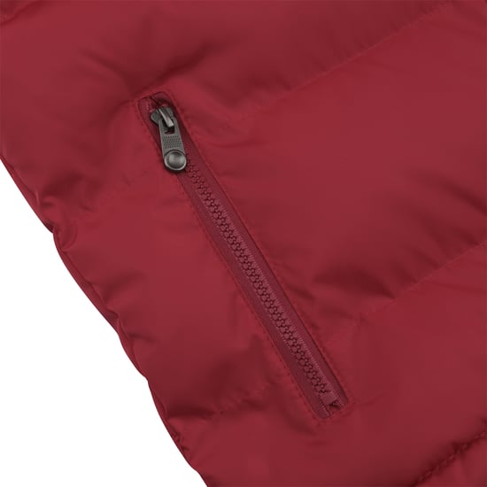 Men's Solid Color Casual Stand Collar Padded Gilets Red