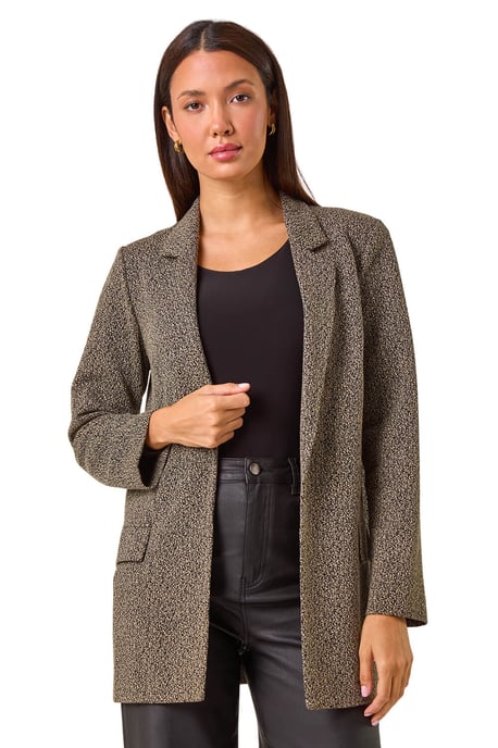 Longline Textured Jersey Blazer