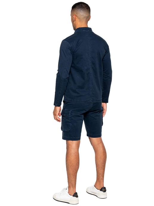 Enzo | Heren Cargo Trainingspak Met Korte Broek Set - Navy - Image 4