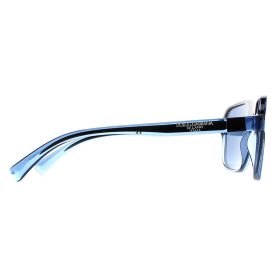 Dolce & Gabbana Square Mens Transparent Blue and Black Dark Blue DG6134 Sunglasses