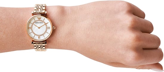 Emporio Armani Gianni T-bar Dames Horloge Rosékleurig AR1909 - Image 5