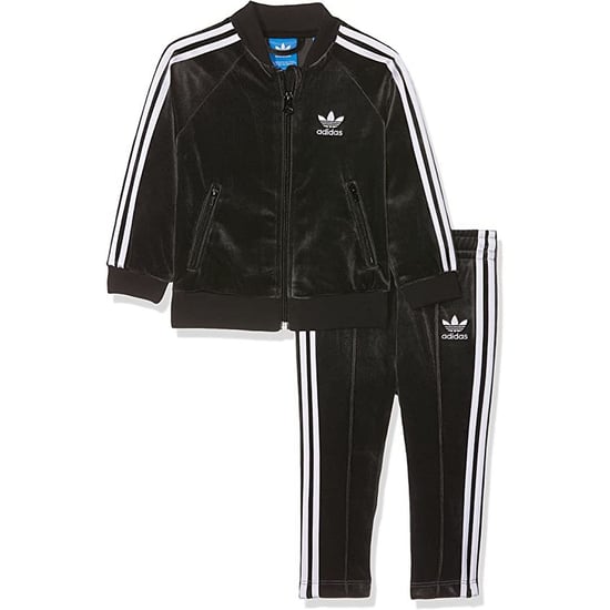 Adidas Velour Kids Black Tracksuit