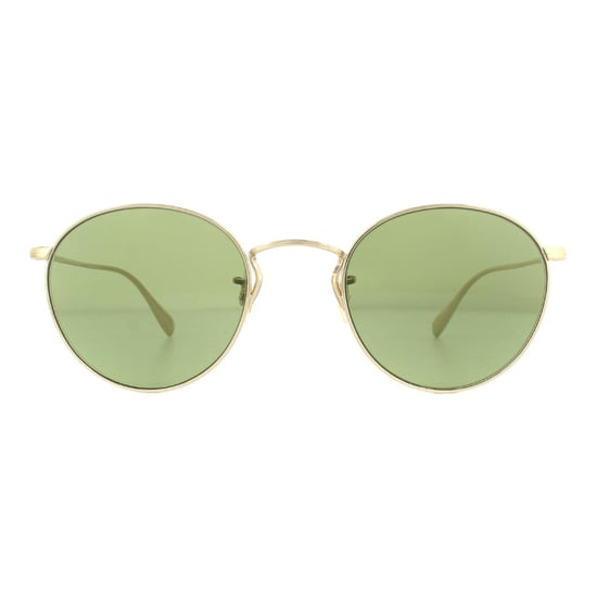 Oliver Peoples Round Unisex Gold Green C Sunglasses